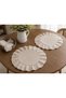 Stone Colored Ruffled Cotton Linen American Service Set of 2 - 3