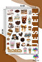 ملصقات Girly Brown مكونة من 4 أوراق، ملصقات، دفتر يوميات، أجندة، مخطط، دفتر ملاحظات، سكرابوك - 4