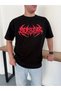 Men's Short Sleeve Summer T-Shirt Crew Neck Printed Oversize T-Shirt - Black - 3