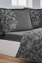 Barocco Fitted Double-Sided Double Duvet Cover Set - Gray 100% Cotton - 2