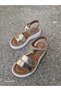 Genuine Leather Orthopedic Sole Velcro Girls' Sandals Gold