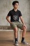 6-15 Years Old Boys' Printed Polo Collar T-Shirt and Tie-Waist Shorts Two-Piece Set Summer Casual Combination - 3