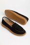 Genuine Leather Nubuck Women's Casual Shoes Black College Model Honey Sole - 4