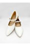 Mary White Women's Patent Leather Strappy Mary Jane Pointed Toe Ballerinas - 7
