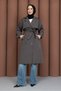 Women's Youthful Trench Coat with Buttons on the Back, Slits and Apollet Detail