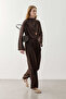 Pleated Trousers with Tie Belt Brown - 2