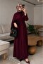 Shawl Collar Viscon Hijab Dress - 4