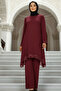 Plus Size Hijab Evening Dress Tunic Trousers 2 Piece Set Chiffon Sequin Detailed Tbselbe68 - 4