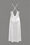 Maison Bride Celeste Nightgown - Ecru Satin, Long Satin Nightgown with Lace Detail - 7
