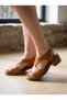 Genuine Leather Orthopedic Women's Sandals – Low Heeled Casual & Summer Comfortable Stylish Sandals with Stitching Detail - 6