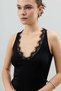 Black Collar Lace Detailed Women's Top - 3