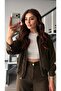 Khaki Tencel Bomber Jacket-Pants Set - 2