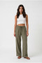 Women's Wide Leg Elastic Waist 100% Cotton Muslin Palazzo Trousers - 2