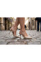 Beige Patent Leather Buckle, Pointed Toe, Open Back, Heel Height 7 Cm. - 4