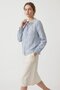 Baby Blue Women's Tie-Neck Floral Embroidered Balloon Sleeve Textured Shirt - 5
