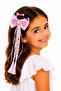 Girls' Long Ribbon Hair Clip Pink Bow Knitted Hair Accessory