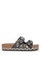 26Y217-9 Women's Stoned Flat Slippers Black - 2
