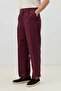 Burgundy Modal Blend Striped Relaxed Men's Trousers - 4