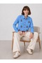 Women's Long Sleeve Cherry Detailed Lace-Up Shirt - 3