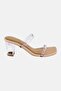 Women Heeled Slip On Sandals, Tan - 4