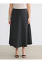 Alita City Farkıyla Soulife Anthracite Plaid Long Women's Skirt - 6
