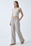 Striped Elastic Waist Wide Leg Woven Trousers - 4
