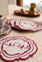 6 Pieces Double Row Red Embroidered Rhythm Model Dowry Box Coffee Napkin Cocktail Presentation Napkin - 2
