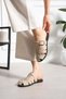 Olwa Women's Pin-On Slippers with Straps and Buckle Beige Suede - 2