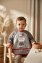 Tribal Bear Series Liquid-Proof Long Sleeve Baby Food and Activity Bib - Boho Design Crumb Pocket - 2