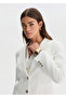 White Linen Blazer Jacket - 4