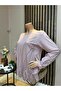 Women's Light of the Night Patterned Laser Cut Mother's Combed Cotton Blouse for Middle Ages and Above - 2