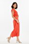 Women's V-Neck Suit with Shoulder and Waist Tie Detail - 5