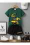 Summer Children's T-Shirt Shorts Unisex (Excavator Print)