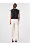 Non Denim Trousers with Stitching Detail Ecru - 5