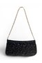 Women's Black Star Embroidered Chain Strap Hand and Shoulder Bag Stella - 3