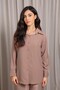 Beige Soft Crepe Trouser Set – Elegant Everyday Comfort - 3