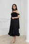Top Atlas Fabric Bottom Chiffon Satin Designer Dress - Black - 5