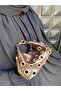 Leather Look Handbag with Gold Metal Accessories, Suitable for Hand Use - 4