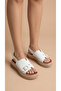 High-Heeled Ankle Buckle Women's Summer Sandals with Gold Buckle Detail on the Front - 3