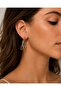 Stainless Steel Silver Color Double Filled Hoop Earrings - Tarnish Resistant Anti-Allergic Design Earrings - 6
