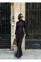 Women's Black Drawstring Button Detailed Maxi Dress Yel221789 - 4