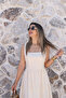 Light Yellow Strappy Embroidered Dress - 2