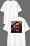 Günoo Design Front and Back Printed White Oversize T-Shirt