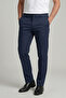 Men's Dad Navy Blue Color Classic Linen Trousers