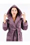 Hooded Collar Square Jacquard Bamboo Cotton Soft Absorbent Luxury Bathrobe - 2
