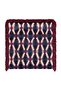 Geometric Patterned Fringed Cushion Cover - Navy Blue Cushion Cover with Burgundy Tassels - 7