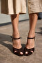 Paple Women's Brown Genuine Leather Suede Heel Sandals - 8