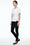 Printed Crepe Crew Neck T-Shirt - Ecru - 3