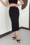 Norawess Women's Slim Fit Soft Flexible Fabric Wide Ribbed Elegant Skirt - 2