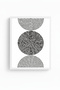 White Wooden Framed Geometric Patterned Painting - Black and White |   Huhu1584